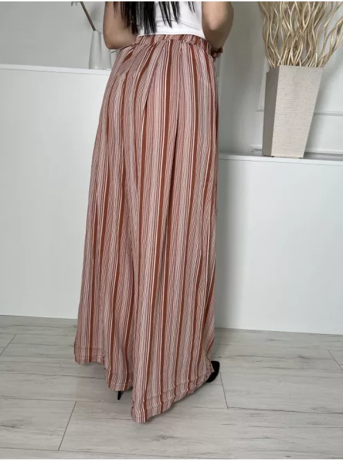 Pretty Little Thing (S) Fahéj Fehér Csíkos, Gumisderekú Bőszárú Nadrág