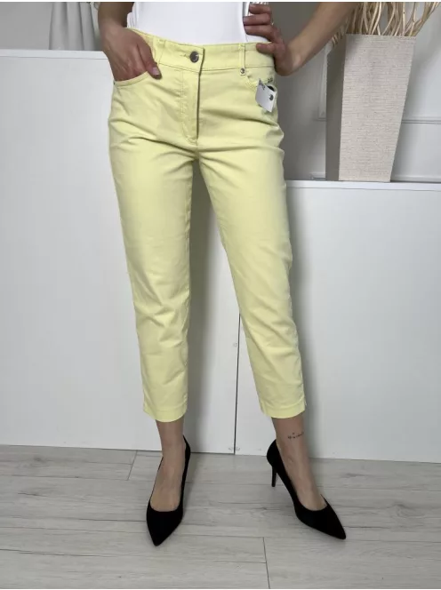 Bianca (M) Sárga Elől Gombos, Zsebes Övtartós, Szűkített Szárú Nadrág