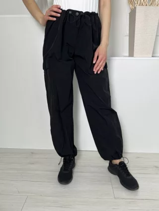   Primark (M) Fekete Derékban Összehúzható Oldalt Zsebes, Alul Gumírozott Nadrág