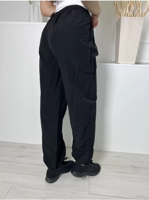 Primark (M) Fekete Derékban Összehúzható Oldalt Zsebes, Alul Gumírozott Nadrág