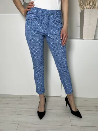   GAP (S) Kék Apró Mintás, Elől Kapcsos, Gombos Elől Zsebes, Szűkített Szárú Nadrág