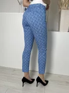 GAP (S) Kék Apró Mintás, Elől Kapcsos, Gombos Elől Zsebes, Szűkített Szárú Nadrág