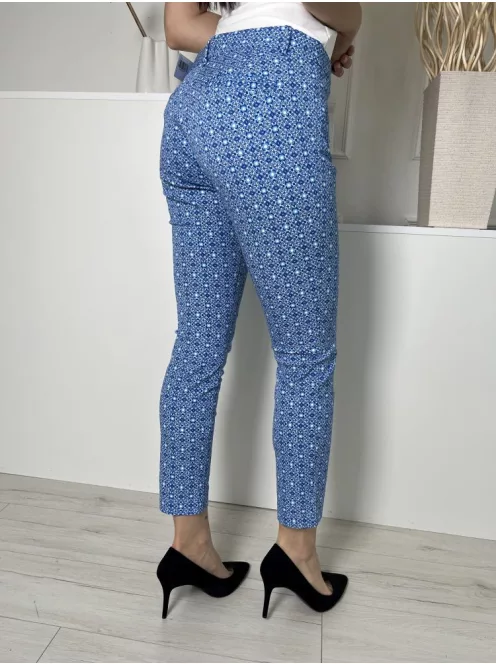 GAP (S) Kék Apró Mintás, Elől Kapcsos, Gombos Elől Zsebes, Szűkített Szárú Nadrág