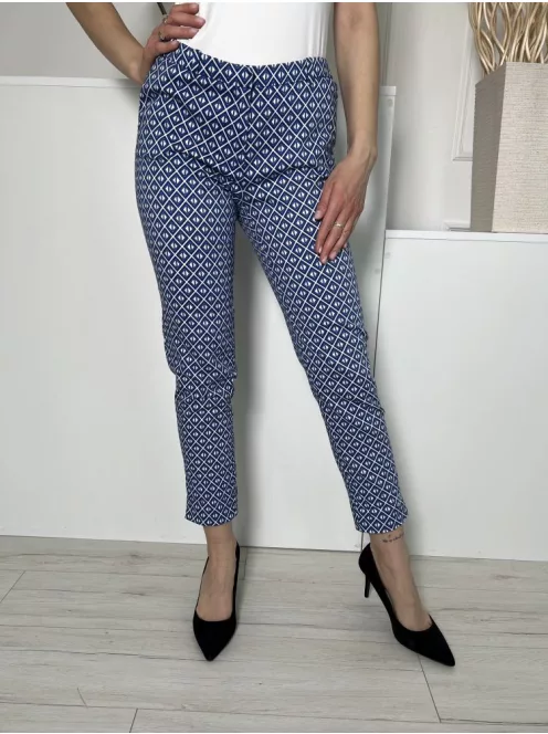 Espirit (M) Kék Fehér Mintás, Elől Kapcsos Szűkített Szárú Nadrág