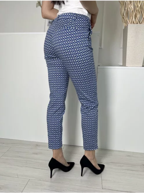 Espirit (M) Kék Fehér Mintás, Elől Kapcsos Szűkített Szárú Nadrág