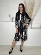 Primark (XS) Fekete Fehér Mintás, Elől Végig Gombos Galléros Ruha
