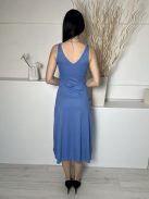 Brave Soul (S) Kék Anyagában Bordázott V Kivágású Ruha