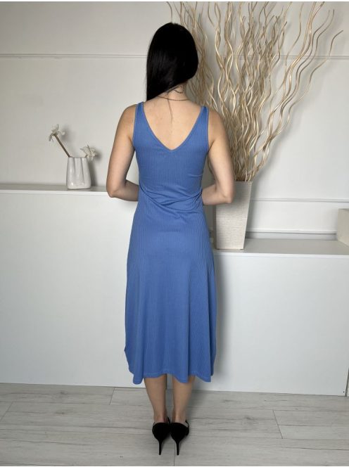 Brave Soul (S) Kék Anyagában Bordázott V Kivágású Ruha