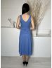 Brave Soul (S) Kék Anyagában Bordázott V Kivágású Ruha