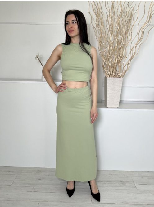 Shein (M) Alma Zöld Gumisderekú Rugalmas Anyagú Szoknya