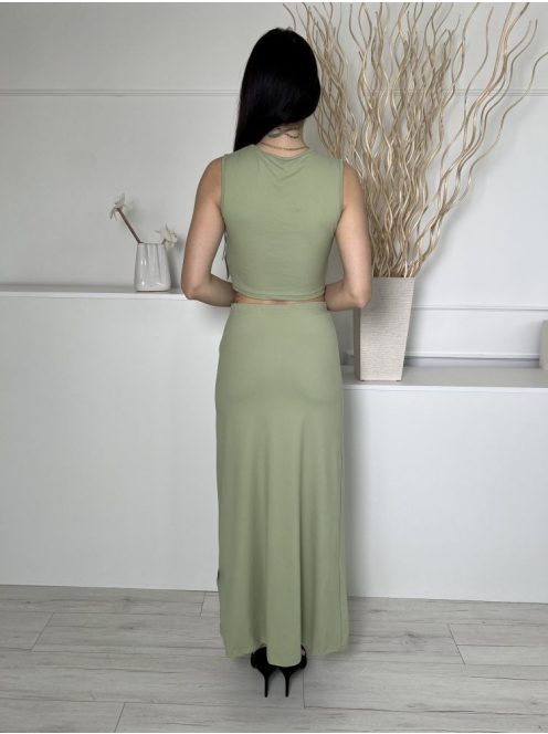 Shein (M) Alma Zöld Gumisderekú Rugalmas Anyagú Szoknya