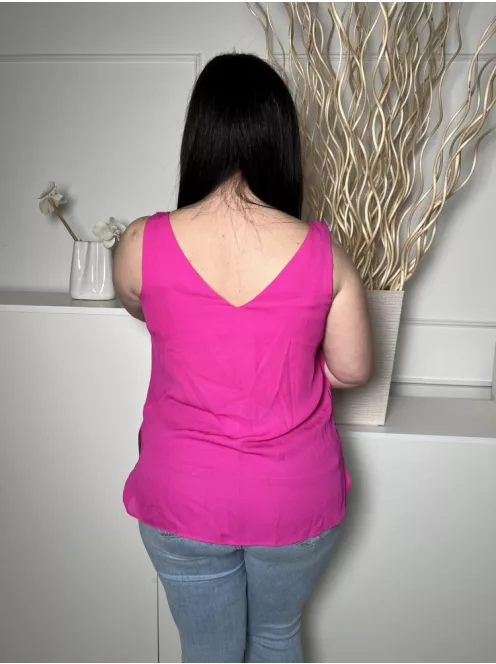 Wallis (L) Ciklámen Fodros Szegélyű Elől Duola Anyagú, Oldalt Sliccelt Felső