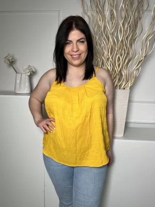   Shein (L) Napsárga anyagában Mintás, Állítható Pántú Lenge Fazonú Felső