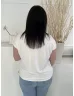   Papaya (M) Fehér Felül Fémdíszes, Kerek Nyakú Rugalmas Anyagú Felső