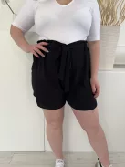 Dorothy Perkins (L) Fekete Gumisderekú, Megköthető Vékony Anyagú Rövidnadrág