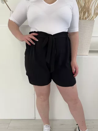   Dorothy Perkins (L) Fekete Gumisderekú, Megköthető Vékony Anyagú Rövidnadrág