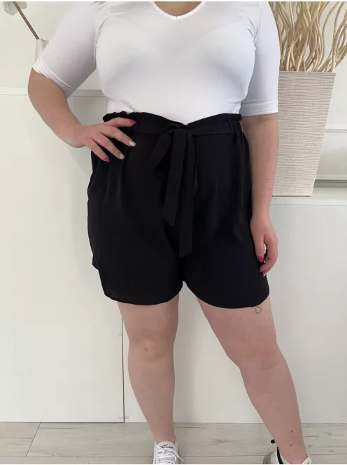 Dorothy Perkins (L) Fekete Gumisderekú, Megköthető Vékony Anyagú Rövidnadrág