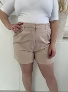 Primark (L) Púderszínű Elől Kapcsos, Övtartós Zsebes Rövidnadrág