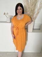 Mantaray (XL) Répasárga Derékban Megkötős, Enyhén Áttetsző Kerek Nyakú Ruha