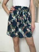 Oasis (M) Zöldeskék Színes Virágos, Gumisderekú Derékban Megköthető Szoknya