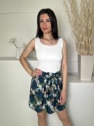 Oasis (M) Zöldeskék Színes Virágos, Gumisderekú Derékban Megköthető Szoknya