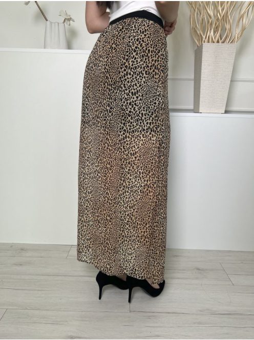 H&M (M) Barna Fekete Foltmintás, Gumisderekú Oldalt Sliccelt, Bélelt Szoknya