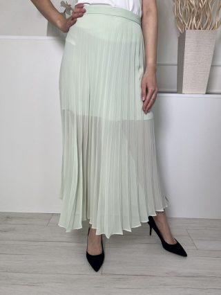   River Island (M) Almazöld Oldalt Ciptáros, Pliszírozott Bélelt Szoknya