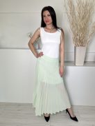 River Island (M) Almazöld Oldalt Ciptáros, Pliszírozott Bélelt Szoknya