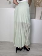 River Island (M) Almazöld Oldalt Ciptáros, Pliszírozott Bélelt Szoknya