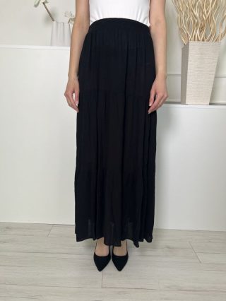 Papaya (M) Fekete Hátul Gumisderekú Lenge Fazonú Szoknya
