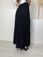 Papaya (M) Fekete Hátul Gumisderekú Lenge Fazonú Szoknya