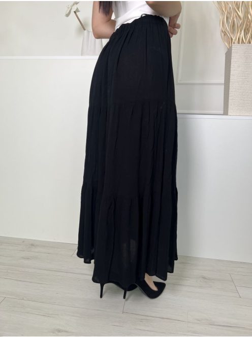 Papaya (M) Fekete Hátul Gumisderekú Lenge Fazonú Szoknya