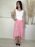 ZARA (M) Rózsaszín Hátul Gumisderekú, Zsebes Hátul Hosszított Fazonú Szoknya