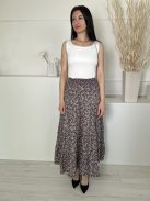 ZARA (M) Sötétkék Színes Apró Virágos, Derékban Darázsolt 100% Pamut Alapanyagú Szoknya