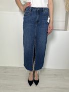 Stradivarius (M) Kék Elől Gombos, Zsebes Sliccelt, Rojtos Aljú, Farmer Szoknya