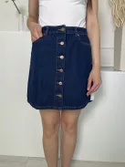 New Look (S) Kék Elől Végig Gomos, Zsebes Farmer Szoknya