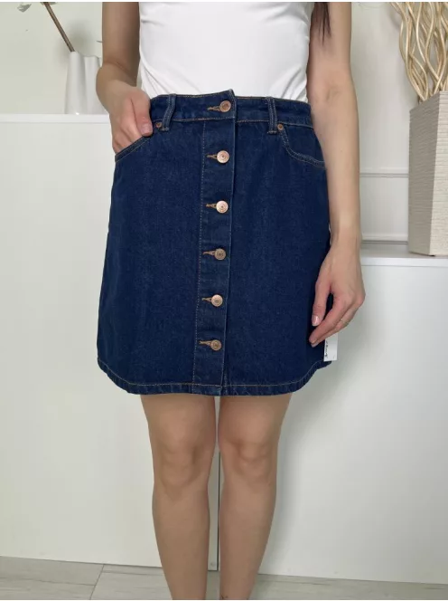 New Look (S) Kék Elől Végig Gomos, Zsebes Farmer Szoknya