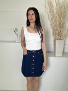 New Look (S) Kék Elől Végig Gomos, Zsebes Farmer Szoknya