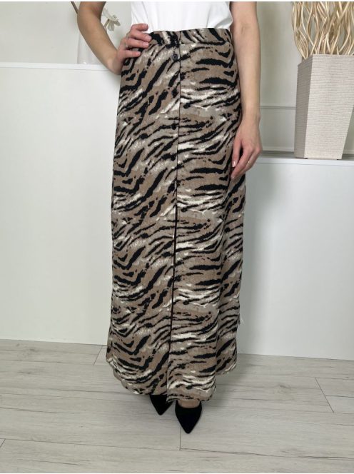 Asos (M) Barna Fekete Tigriscsíkos, Elől Gombos Sliccelt Szoknya