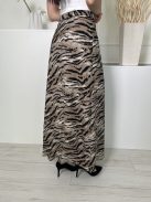 Asos (M) Barna Fekete Tigriscsíkos, Elől Gombos Sliccelt Szoknya