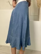 ÚJ H&M (S) Kék Átlapolt, Oldalt Megkötős Fodros Szegélyű Szoknya