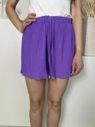 Vanis (S) Lila Gumisderekú, Díszmegkötős Pliszírozott Rövidnadrág