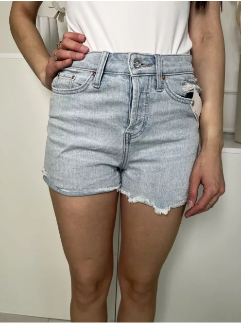 Wild Fable (XS) Világoskék Elől Gombos, Zsebes Szaggatott, Rojtos Aljú Rövidnadrág