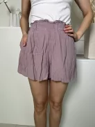 ÚJ Hollister (S) Halvány Lila Gumisderekú, Zsebes Magasított Derekú Rövidnadrág