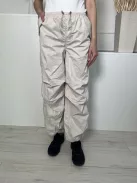 ÚJ H&M (XS) Drapp Derékban Összehúzható, Zsebes Gumis Aljú Nadrág