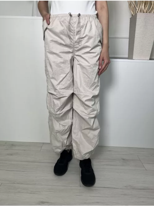 ÚJ H&M (XS) Drapp Derékban Összehúzható, Zsebes Gumis Aljú Nadrág