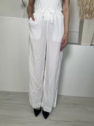   Next (S) Fehér Derékban Összehúzható, Zsebes Enyhén Áttetsző Nadrág