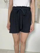 Primark (S) Fekete Anyagában Mintás, Gumisderekú Derékban Megkötős Rövidnadrág