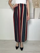 Stella (M) Sötétkék-Drapp-Piros Gumisderkú, Csíkos Lenge Fazonú Nadrág
