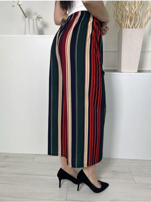 Stella (M) Sötétkék-Drapp-Piros Gumisderkú, Csíkos Lenge Fazonú Nadrág